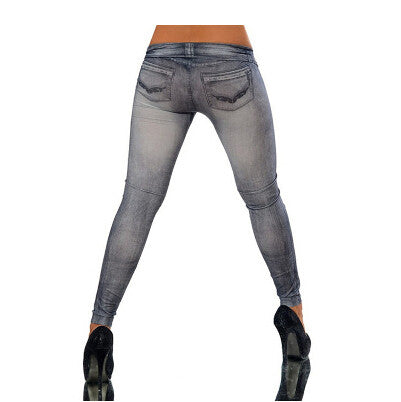 Women Leggings Slim Fit Stretch Pencil Pants for Girl Fake Jean Ankle Length Leggings