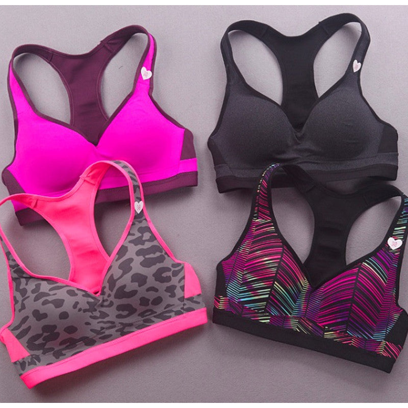 Crop Top Sports Bra Women Fitness Gym Seamless Rims Bra Sports Shockproof Brassiere Yoga Padded Running Jogger Sport Bra Push Up